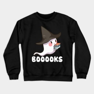 Booooooks, Booooks, Ghost Reading Books, Halloween Crewneck Sweatshirt